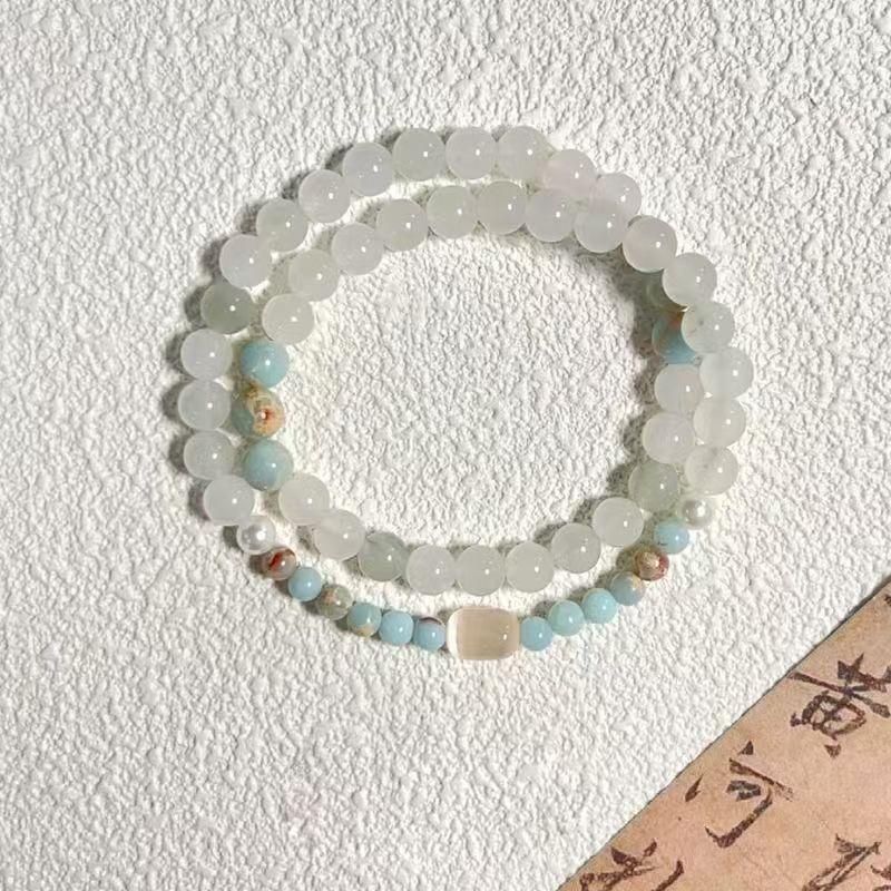 Quartz Agate Bead Natural Stone Beaded Bracelet Lava Rock Tiger Eye Black Onyx Crystal Women Men Yoga Healing Chakra Jewelry