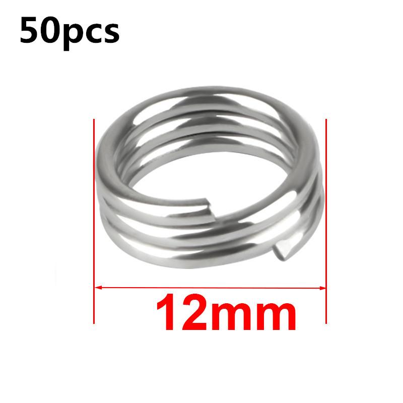 10/50pcs Stainless Steel Fishing Split Rings Flat Fishing Swivel Knot Lure Double Ring Fishing Split Rings Strong Accessories