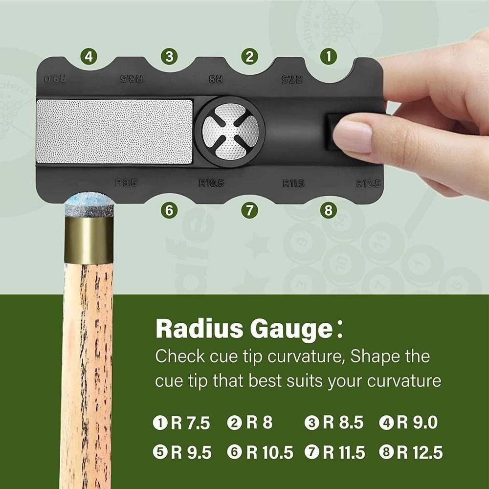 5 in 1 Snooker Cue Trimmer Easily Shape 5 In 1 Pool Cue Tip Tool Suitable for 8 Sizes of Rod Heads