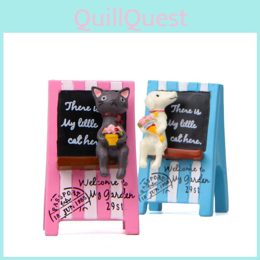 Letter Creative Billboard Holding Flower Cat And Dog Scene Ornament Model