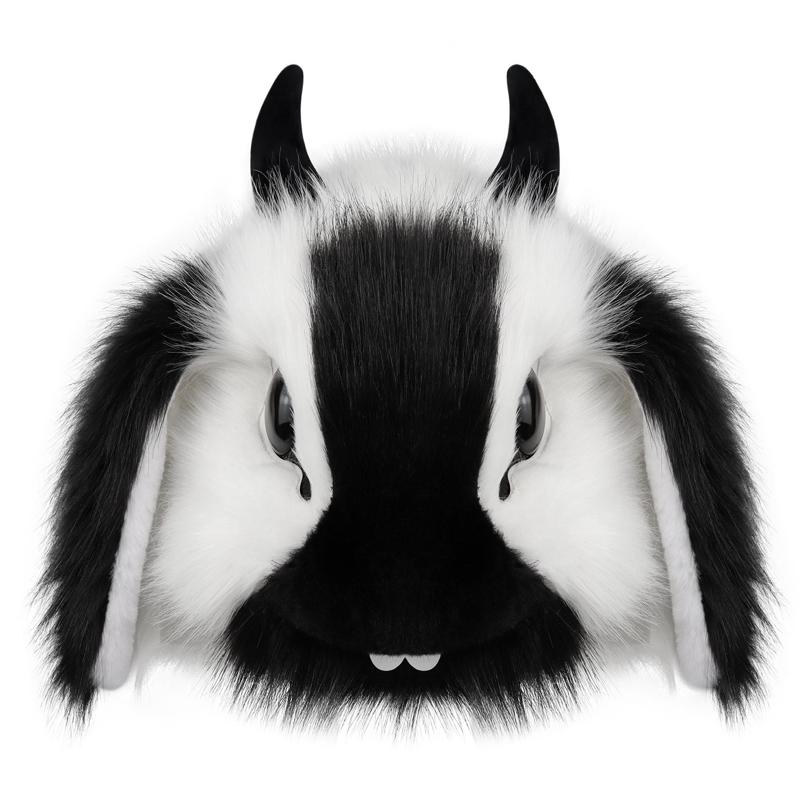 Fellimitat Kaninchenmaske Flauschige Hasenmasken Ostern Cosplay Party Kostümzubehör white