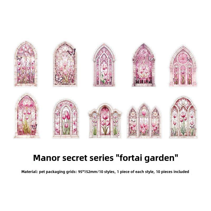 Journamm 10pcs/pack PET Vintage Sticker DIY Decor Junk Journal Stickers for Scrapbook Label Diary Album Planner