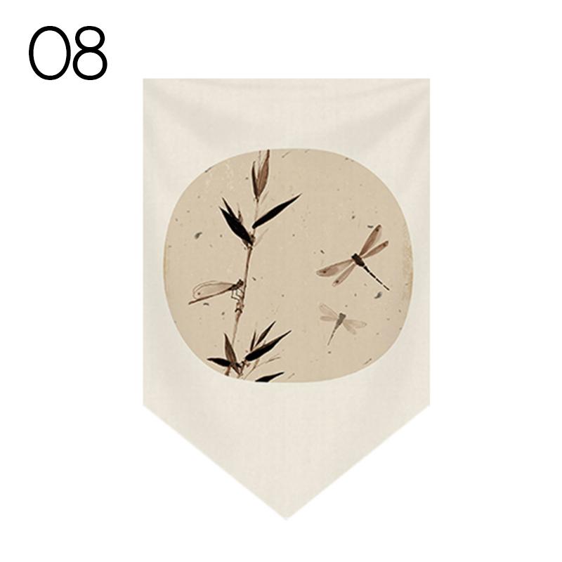 Japanese Tea Room Partition Door Head Curtain Signboard Chinese Style Hanging Short Curtain Restaurant Teahouse Decor Pennant