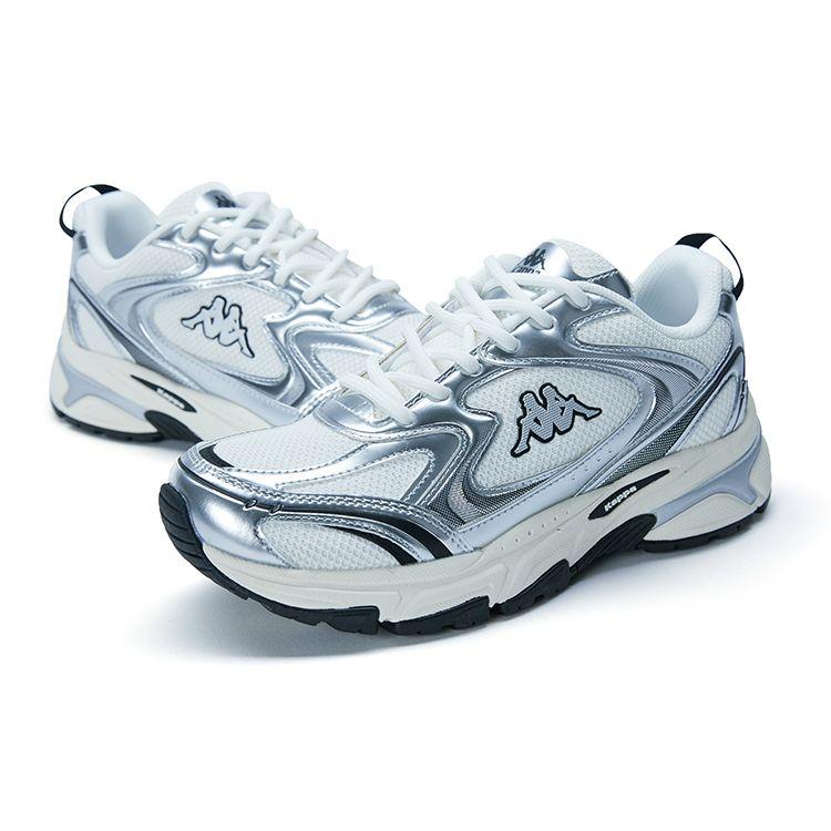 Kappa Stoff Synthetikleder 3M Reflektierend Dekonstruiert Y2K Retro Verschleißfest Atmungsaktiv Niedrig geschnitten Dad Shoes Unisex Sneaker Silber K0DZ5MC39-012