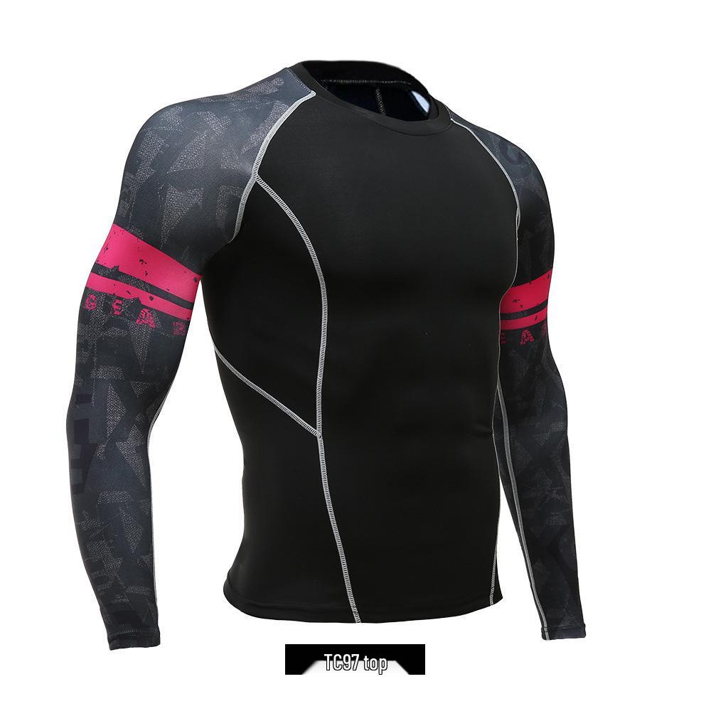 Men's Quick-Dry High-Elastic Long-Sleeve Cycling and Fitness Shirt