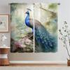 Peacock Youth Room Curtains for Living Room Bedroom Blackout Curtains 2 Pcs Set Curtain Rods Customs Free Shipping Products the