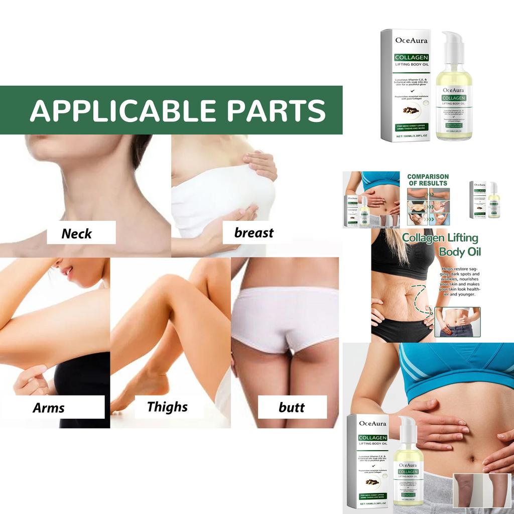 Oceaura Collagen Boosting Body Oil Hydrating Moisturizing And Firming Skin Care Solution 100ml