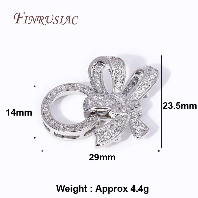 

Fashion DIY Jewelry Connector Clasps 18K Gold Plated Brass 3 Rings Bowknot Bracelets Clasps Fastener Components Accessories 1 Piece