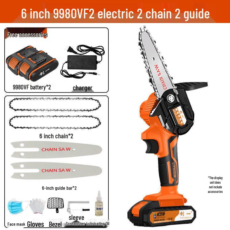 Chuangyi 6" & 12" Cordless Electric Chainsaw for Tree Logging and Woodworking