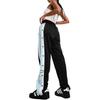 Adidas Originals SS23 Three Stripes Logo Print Mid-Waist Drawstring Straight-Leg Casual Pants Women Bottoms Black IR9791
