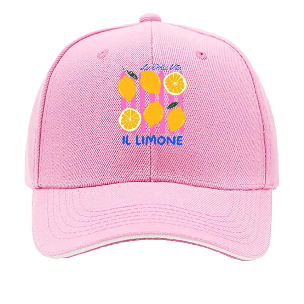 La Dolce Vita Il Limone Lemon Slice Art Sandwich Baseball Cap Unisex Women Sun Cap Outdoor Workouts Hat