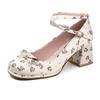 New Thick-soled Thick-heeled High-heeled Single Shoes with Light-mouth Bow Women's Niche Ballet Mary Jane Shoes