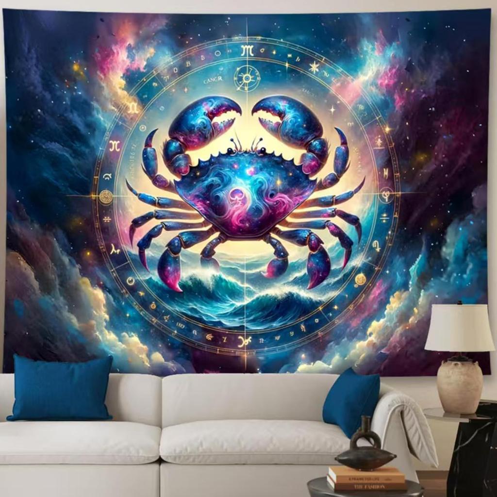 Leo Tapestry Wall Hanging Zodiac Sign Decoration Aesthetic for Bedroom Living Room Dormitory Suitable for Teen Boy and Girl Who