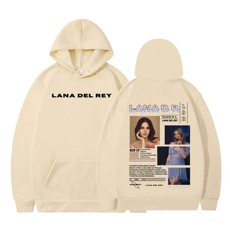 Lana Del Rey Hoodie mit doppelseitigem Print – Herren- und Damenmode im Harajuku-Stil – Lässiger Winterpullover mit langen Ärmeln – Hochwertiger Pullover