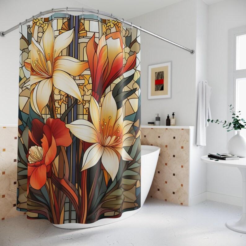 

Frank Lloyd Wright Inspired Shower Curtain - Serenity & Tranquility, Architectural Sophistication, Home Decor Gift W90XH180cm