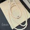 Womens Pearl Necklace Long Layered Sweater Chain Elegant Cheongsam Winter