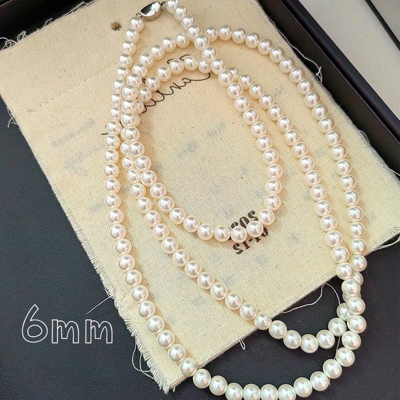 Womens Pearl Necklace Long Layered Sweater Chain Elegant Cheongsam Winter
