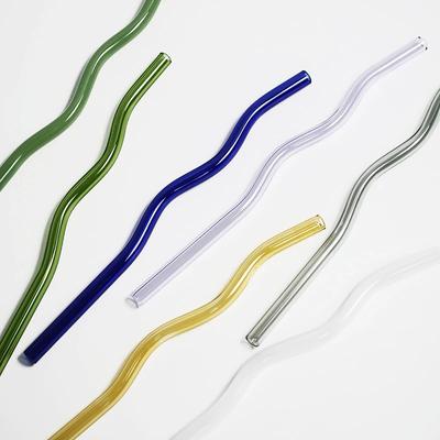 Pailles en Verre Réutilisables Pailles en Verre à Tige Longue Pailles en Gros Pailles en Verre Résistant à la Chaleur Pailles en Verre pour Boire de l'Eau Verrerie Écologique