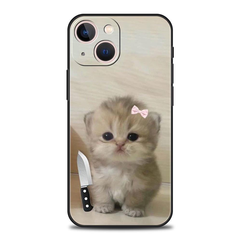 Funny Animal Cat Phone Case For iPhone 17 Air 16 Plus 13 15 14 12 11 Pro MAX 7 8 SE Soft TPU Shockproof Cover Funda