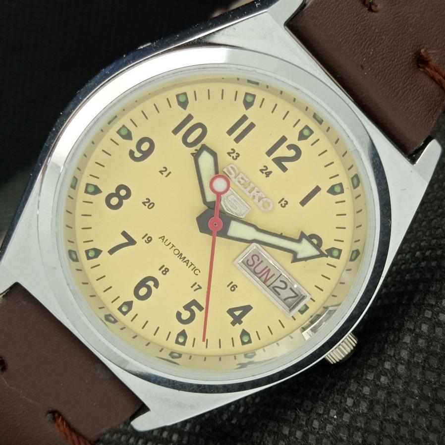 

ВОССТАНОВЛЕННЫЕ ВИНТАЖНЫЕ МУЖСКИЕ ЧАСЫ SEIKO AUTOMATIC 7019A ИЗ ЯПОНИИ БЕЖЕВОГО ЦВЕТА 610b-a311247-2 SKU593a-a311247