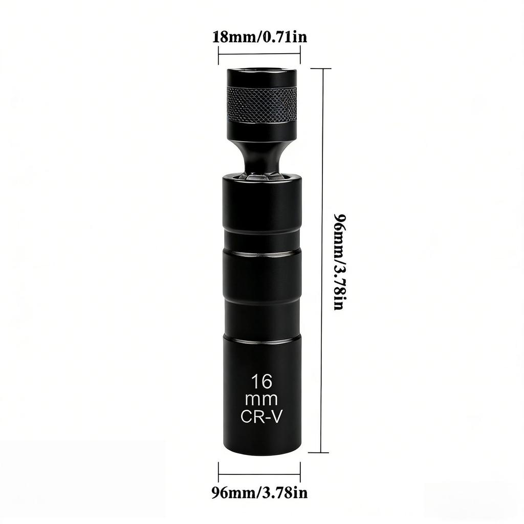 Universal 14mm/16mm Thin-Walled Magnetic Spark Plug Socket with Joint for Car Repair