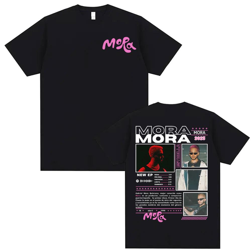 2025 Summer Rapper Rapper Mora Lo Mismo Dela Otra Vez Tour Merch Men Fashion Hip Hop Vintage 100 Pure Cotton Printed Tshirt