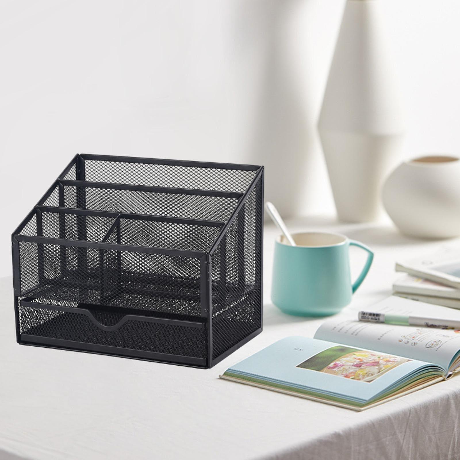 Настольный органайзер для офисных принадлежностей многоцелевой держатель для ручек рабочее пространство с ящиком чёрный 13295₽