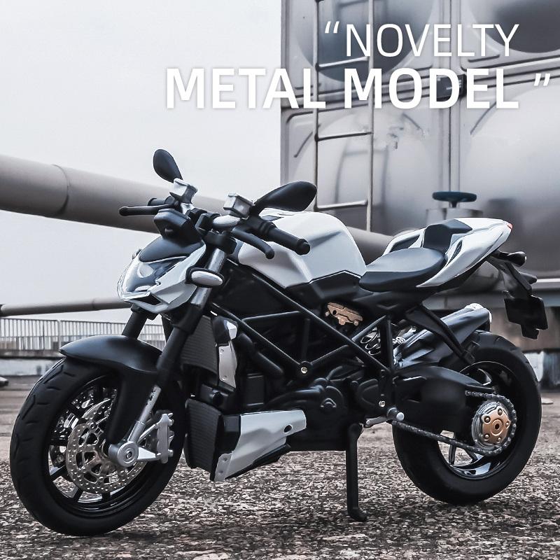 1/12 DUCATI Streetfighter V4 Carbon Red Die Cast Toy Vehicles Collectible Hobbies Motorcycle Model Toys Childrens Birthday Gifts