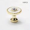 10pcs Polished Golden Cabinet Knobs with Acrylic Insert - Light Luxury Modern Single Hole Handles for Cabinet Applications