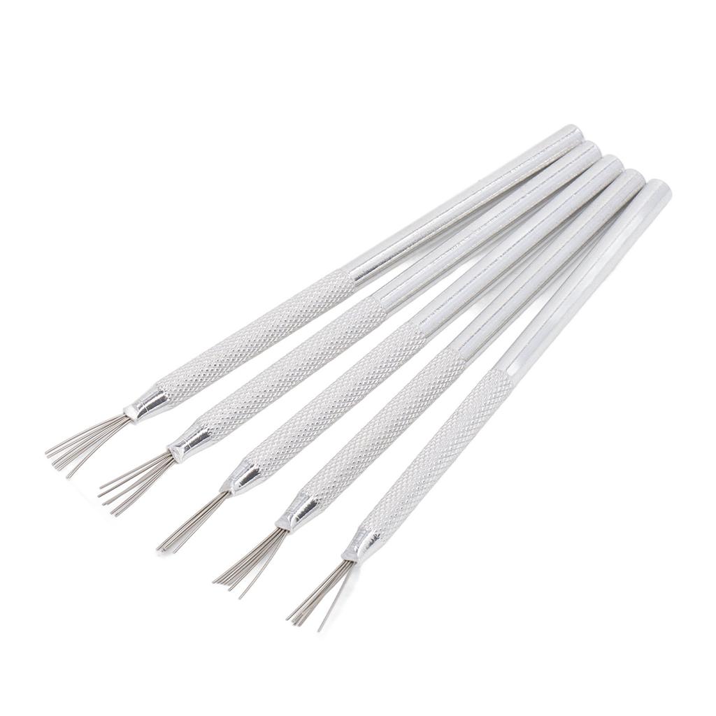 5 PCS Clay Needle Tools Silver White Aluminum Handle Clay Pottery Sculpting Texturing Modeling Tools