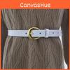Classic Genuine Leather Womens Belt With Alloy Pin Buckle For Denim Pants