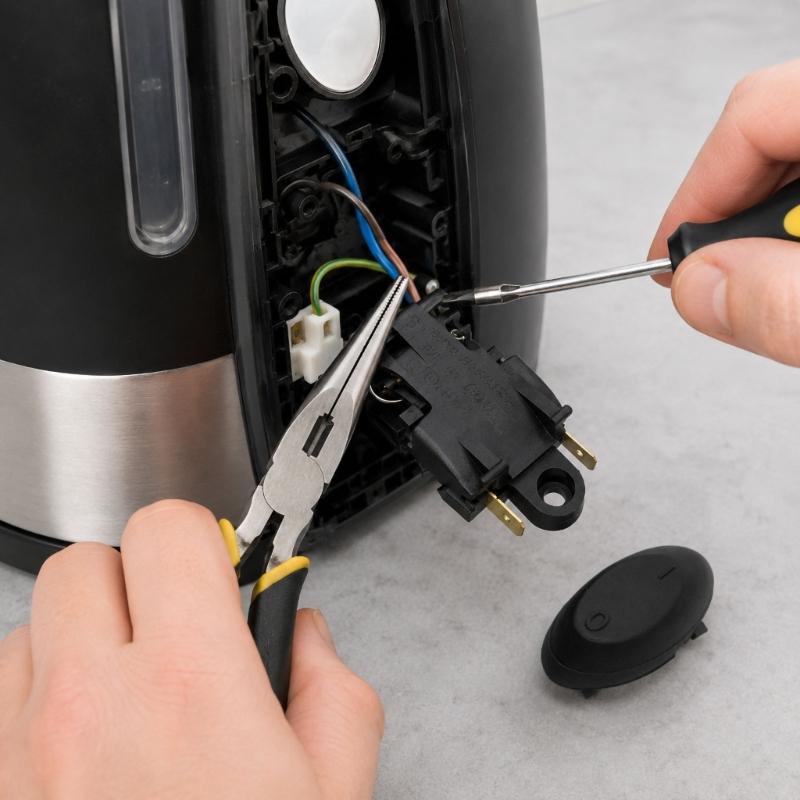Electric Water Boiler 16A Heat Control Replacement Switches Part with Visible 16A Mark and Cover Cap for Repair Use Tasks