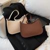 Damenmode Strukturierte Umhängetasche mit Litschi-Muster - Stilvolle, hochwertige Schulterhandtasche