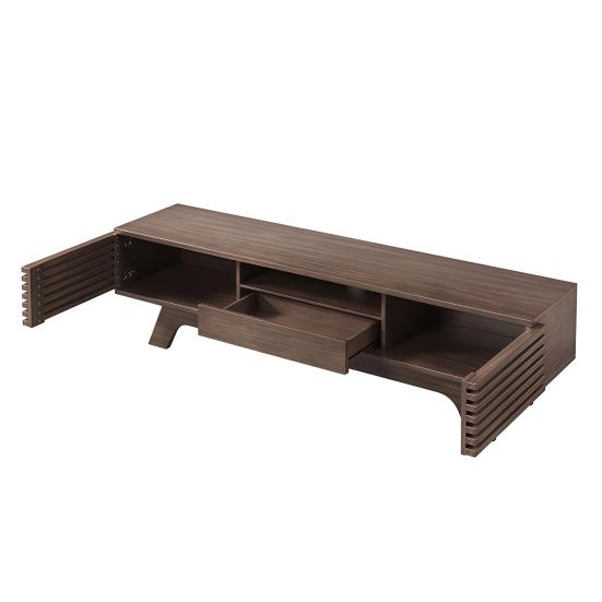TV Cabinet with One Drawer And Two Doors, TV Furniture, TV Panel, TV Cabinet. Unique Design, Vintage Wood Color.
