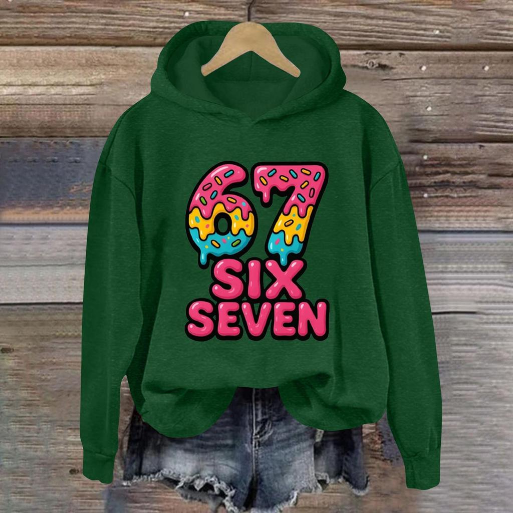 Damen Modisches Lässiges Langärmliges Bedrucktes Kapuzensweatshirt