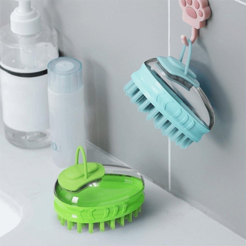 Soothing Massage Pet Shower Comb Soft Silicone Bristles Dog Bath Brush  Grooming Long Short Haired
