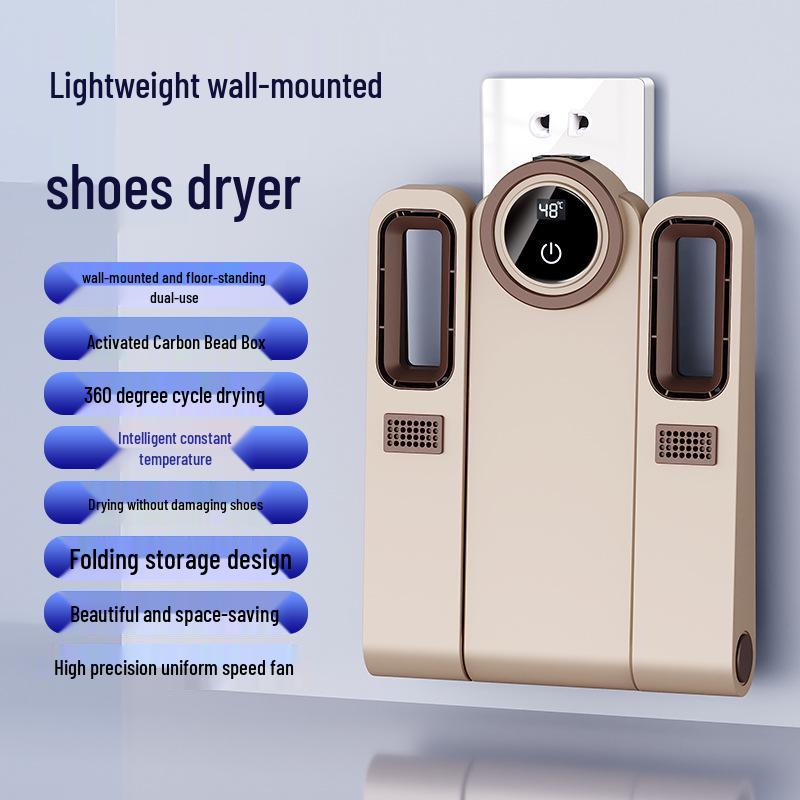 Foldable Retractable Shoe Dryer with Smart Temperature Control and Deodorizing Feature