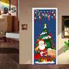 Christmas Door Cover Decoration Santa Claus Front Door Backdrop Banner Merry Christmas Hanging Sign for New Year Party Supplies
