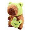 22cm Cute Frog style Capybara Plush Toy Movie Stuffed Animals Adorable Stuffed Capibara Dolls Birthday or Holiday Gifts for Kids