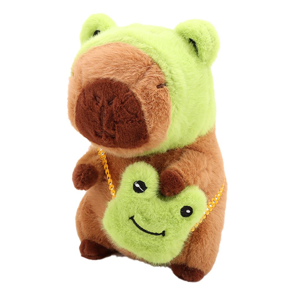 22cm Cute Frog style Capybara Plush Toy Movie Stuffed Animals Adorable Stuffed Capibara Dolls Birthday or Holiday Gifts for Kids