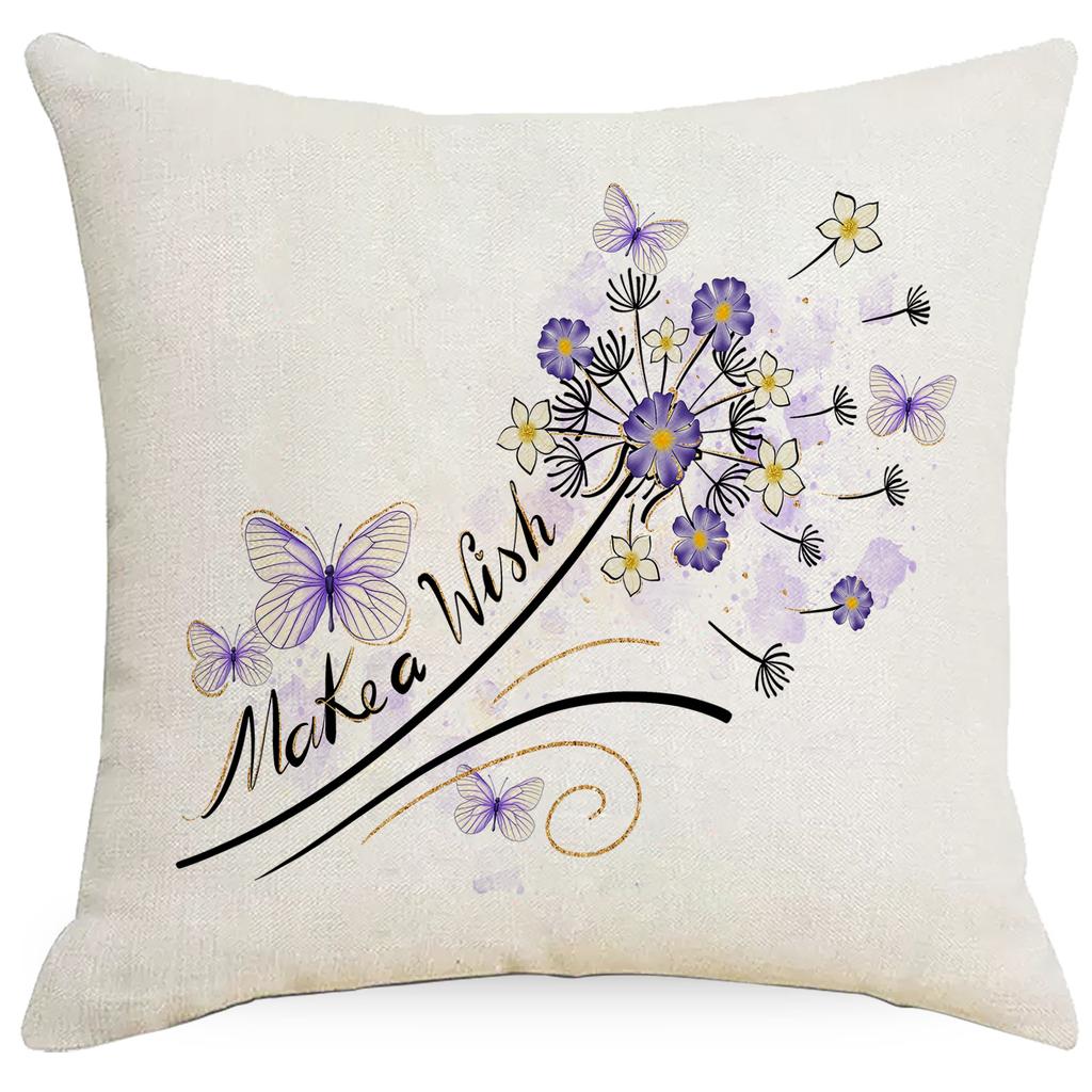 New Creative Floral Dandelion Pillow Case Home Sofa Cushion Pillow Case Decoration