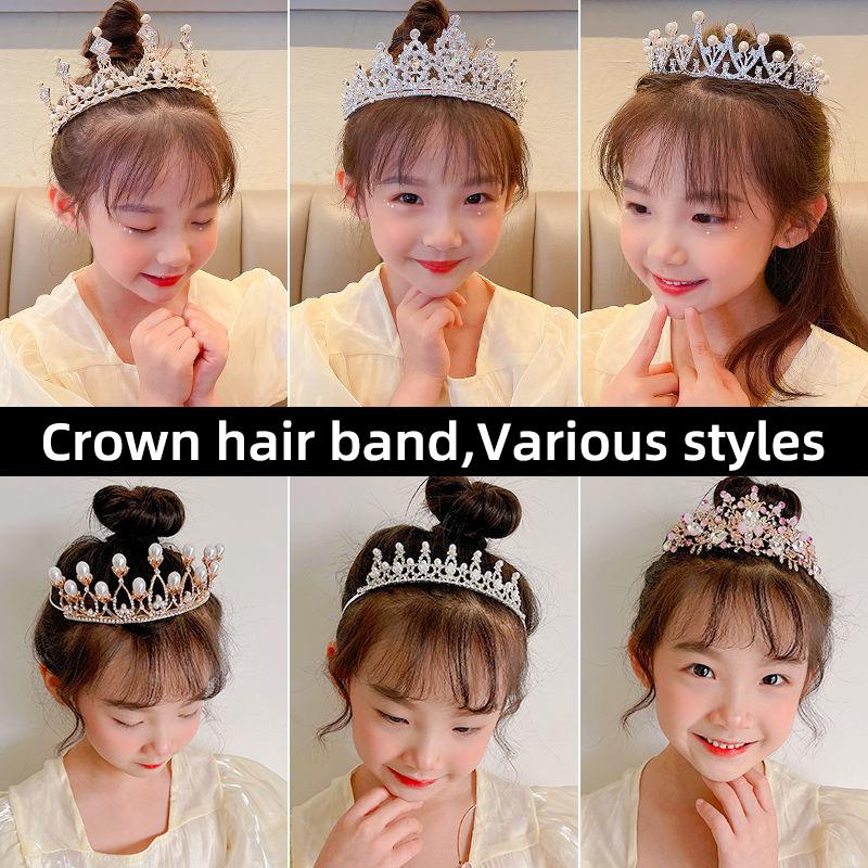 

Корона головной убор девушки выполняют большую корону шпилька маленькие девочки корона головной убор супер милый корейский высококачественный хрустальный корона