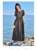 2025 Summer Loose Women's Round Neck Short Sleeve Slimming Long Dress