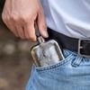 Boundless Voyage Titanium Hip Flask, Gold, 170ml Capacity, Lightweight Flask with Funnel, for Outdoor Camping, Model Ti3263D (Silver), 4 Colors
