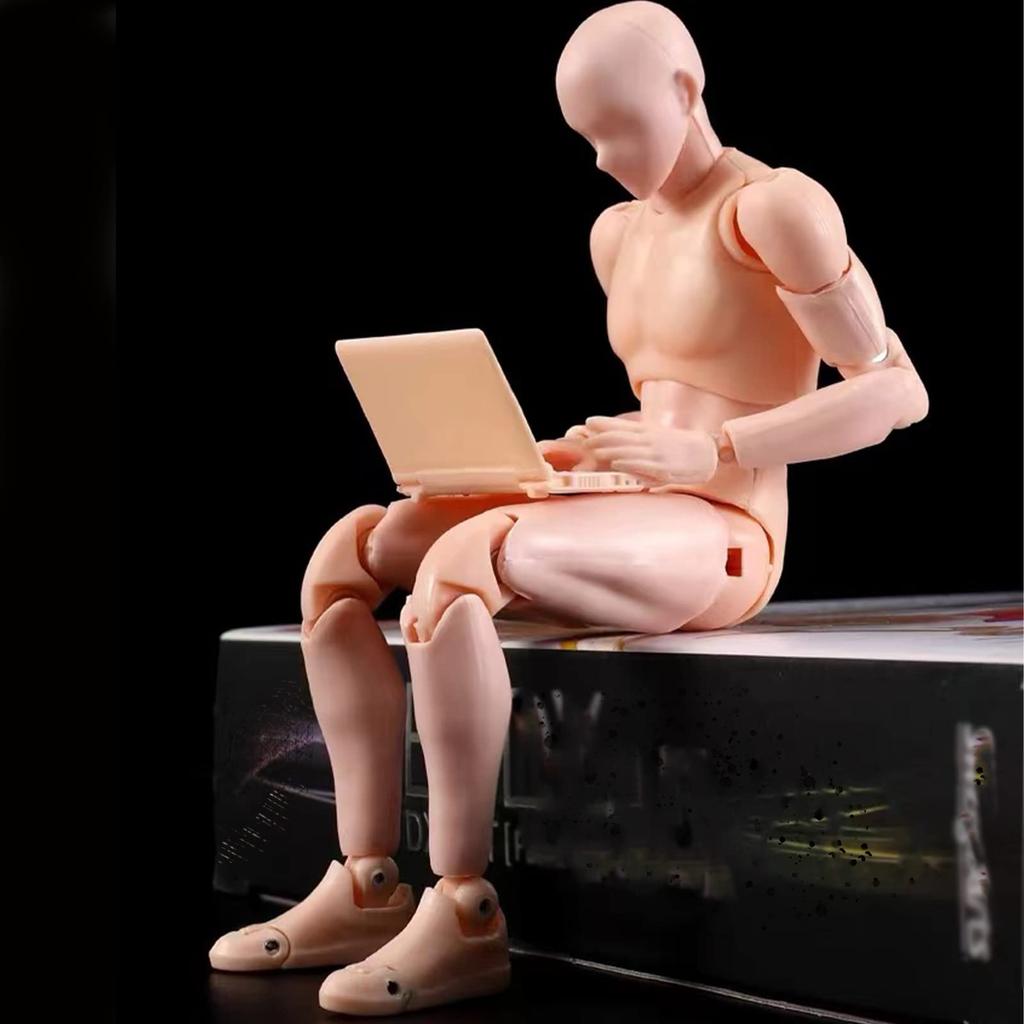 gnallang Drawing Movable Comes with Changeable Model Cartoon Muscular Male Skin Color Doll, Joints, Stand, Gestures, Doll, Model, Body, -