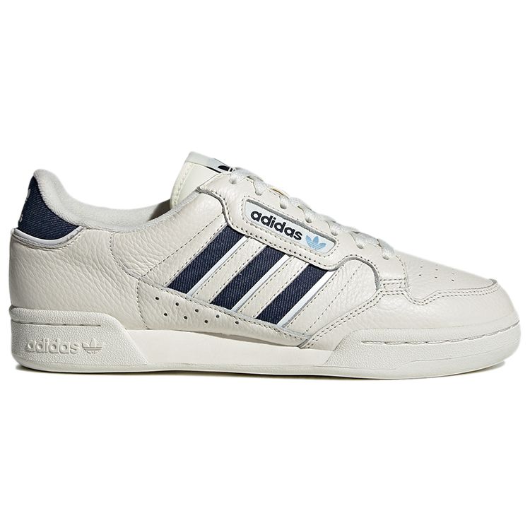 Adidas Originals Continental 80 Stripes H05034 Unisex Low Top Creamwhite Blue Synthetic Leather Retro Sneakers