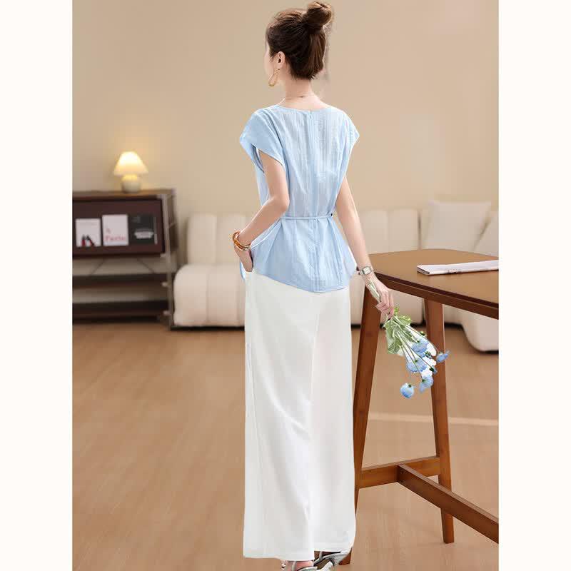 D.F.DEAR Women's Elegant French Style Two-Piece Summer Set