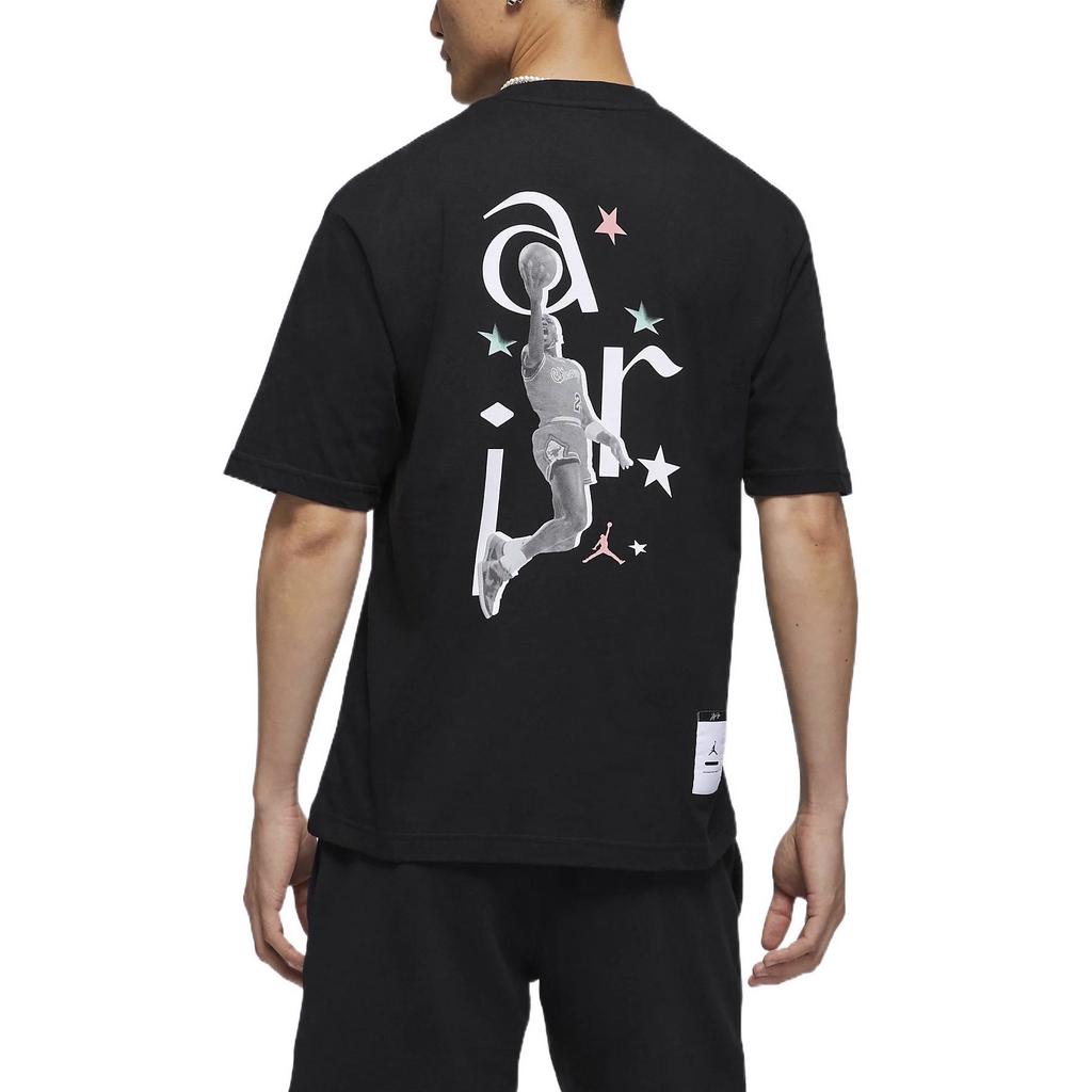 Jordan T Shirts Men's Black Crew Neck Moderate Straight Fit DM1455-010