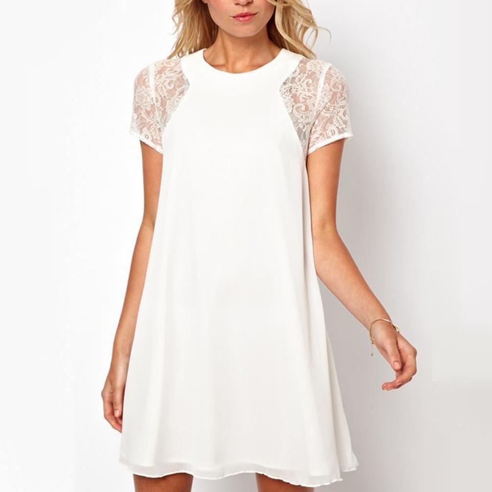 Elegant Summer Girls Lace Applique Sleeve Dress With Solid Color Backless Design