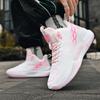 Large Size Youth Basketball Shoes Leather High Top Cement Boots Blue Sneakers Student Sneakers